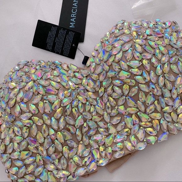 Marciano embellished crystal bustier xs NWT nude - Picture 2 of 15